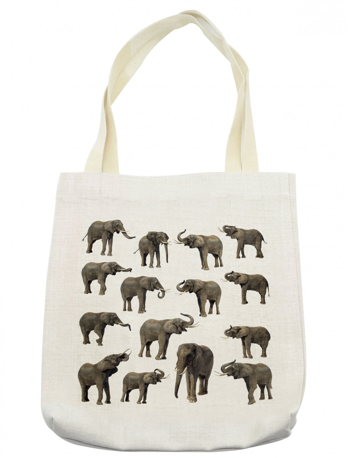 Large Compartment Work or the Beach I Love Elephants Theme Canvas Tote Bag Perfect for School Shoulder Tote 17 x 12 Multiple Colors 