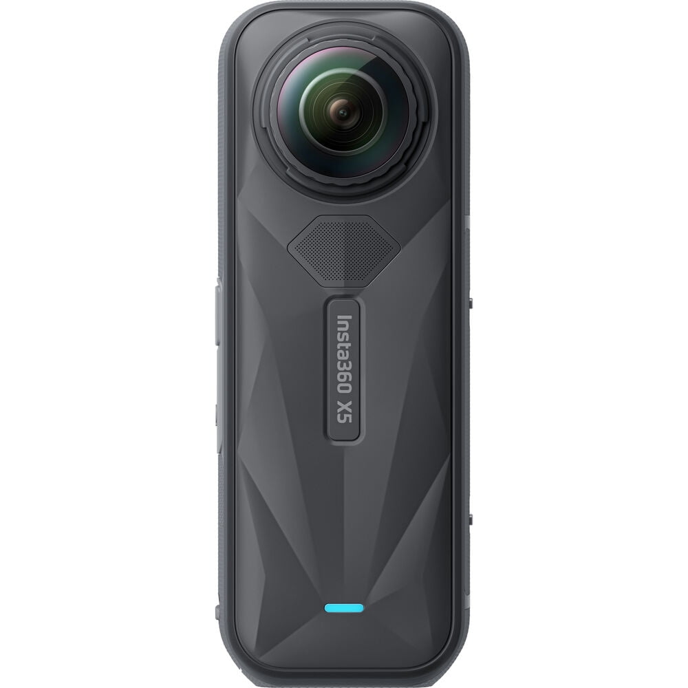 Insta360 X5 360° 8K Action Camera - Waterproof, FlowState Stabilization, Built in Wind Guard, Replaceable Lens + Selfie Stick + 64GB Memory Card