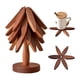 thumbnail image 4 of Wooden Trivets for Hot Dishes,Tree Shape Trivet Set,4 Wooden Trivets + 1 Stand Stored for Teapot Hot Pots Anti Scald Mat, 4 of 5