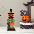 thumbnail image 3 of Adorno de de calabaza para Halloween, artesanías de madera, obra de arte coleccionable, decoración de Halloween para casa encantada, accesorios Estilo E Macarena signo de halloween, 3 of 8