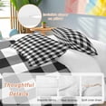 thumbnail image 2 of 3 Piece Black White Plaid Duvet Cover Set California King,Microfiber Comforter/Quilt Cover with Corner Ties and 2 Pillowcases,Gradient Geometric Buffalo Checkered Soft Bedding with Zipper Closure, 2 of 8