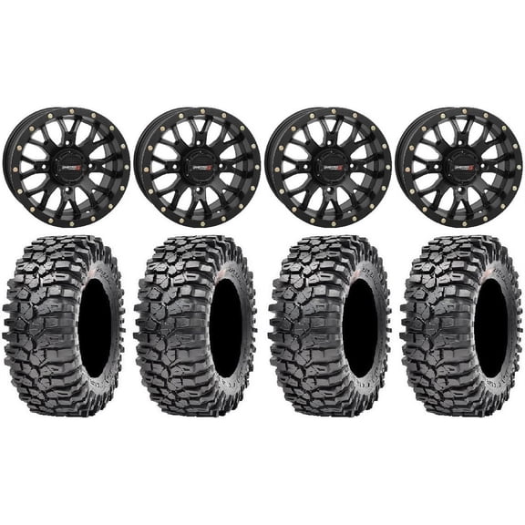 System 3 ST-3 Black 14" Wheels 32" Roxxzilla Tires Yamaha Viking Wolverine YXZ1000R CFMoto ZForce 950 UForce 1000