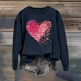 thumbnail image 7 of Craaazy Women's Heart Printed Valentines Shirts Crewneck Loose Long Sleeve Tops Gifts, 7 of 7