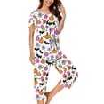 thumbnail image 6 of Enjoytime Lounge Sets for Women Halloween Print Short Sleeve Tops Capri Pants Pajama Set Plus Size Soft Matching Sleepwear, 6 of 6