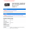 thumbnail image 2 of Fader Control Switch - Compatible with 2007 - 2013 Chevy Silverado 1500 2008 2009 2010 2011 2012, 2 of 2