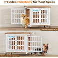thumbnail image 4 of POAO 27"Heavy Duty Dog Crate Furniture with Name Tag, Dog Kennel Indoor for Small Dogs, Double-Doors Sturdy Metal Dog Cage for Anxiety Dog, 4 of 9