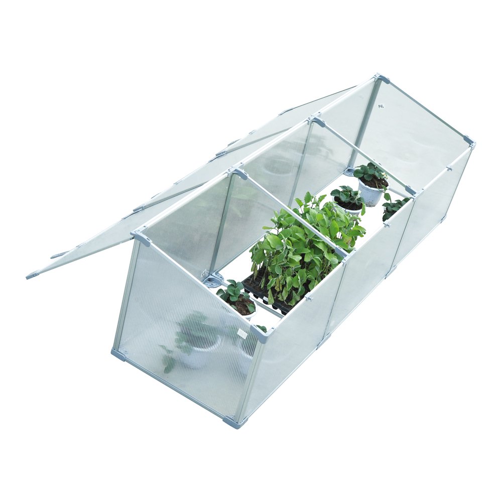Outsunny 71" Aluminum Vented Cold Frame Mini Greenhouse Kit Silver