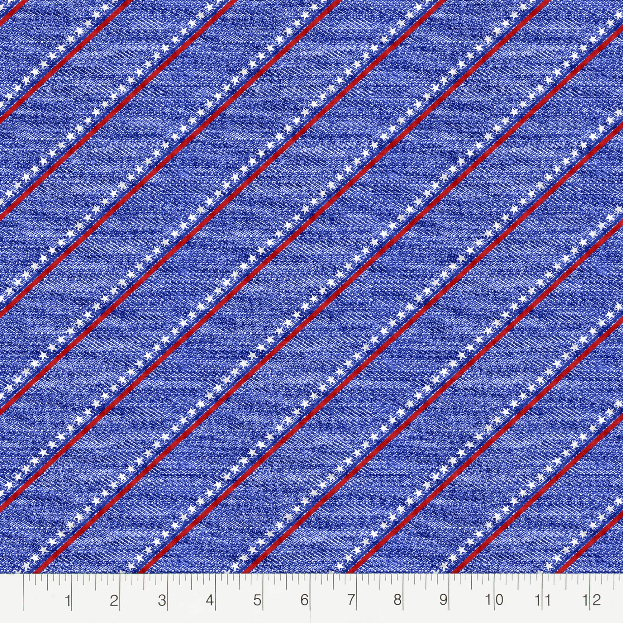 Fabric Editions 36" x 42" Cotton Patriotic Stripe 1 Yard Precut Sewing & Craft Fabric, Blue 1 Piece