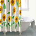 thumbnail image 4 of Ensemble de Rideau de Douche avec Doublure à Boutons-Pression, Beige Beige Vert Marguerite (1) Rideaux de Douche Doublure de Douche Imperméable, Rideaux de Salle de Bain en Polyester Décoratifs, 72x72 Pouces, 4 of 4