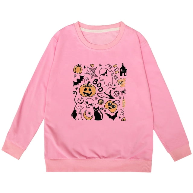 Chandail à Capuche d'Halloween pour Filles, Doux et Confortable, Tenue Décontractée Automne Hiver pour Tout-Petits, Manches Longues, Col Rond