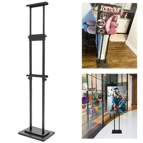 Wuzstar Double-Sided Floor Poster Board Holder Poster Display Stand 4" to 71" Adjustable Height Floorstanding Sign Stand Holder
