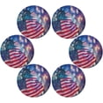 thumbnail image 3 of Round Placemats Beautiful American Flag Statue of Liberty Fireworks Place Mat Wear and Heat Resistant Non Slip Table Mats for Home Table Dinnerware 6Pcs Home Decor, 3 of 7
