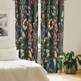 thumbnail image 2 of Ambesonne Floral 4-Panel Curtains, Nostalgia Aura Leafy Jungle, 56"x84", Laurel Green Dark Coral, 2 of 3