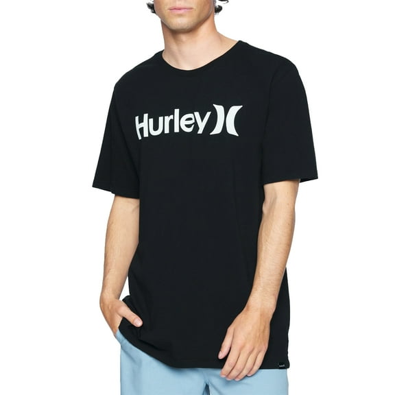 Hurley Men's One and Only Graphic Logo Short Sleeve Tee T-Shirt (Small, Black)