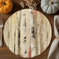 thumbnail image 2 of Fall Round Placemats Set of 4 Orange Trees Place Mats Thanksgiving Woven Placemat Autumn Oil Painting Leaf Forest Circle Braided Table Mat for Kitchen Dining Table Autumn Party Home Decor 15 Inch, 2 of 9
