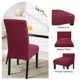 thumbnail image 5 of Fundas de Sillas de Comedor SearchI Juego de 6 en Color Vino Rojo Jacquard, 5 of 7