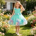 thumbnail image 2 of HAYIMI Girls Outfit Sets Elegant Girls Floral Trock A-Line Dress Layered Style Party Dress For Weddings And Ceremonies O-Neck Birthday Kids Clothes Sets, 2 of 8