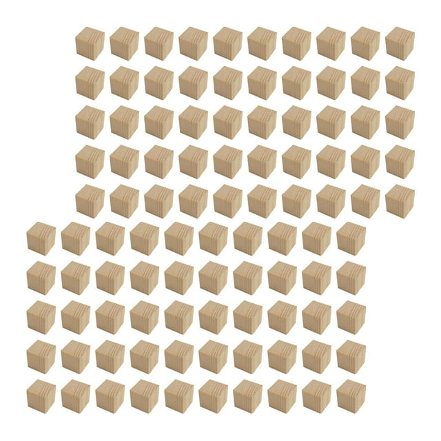100Pcs Wooden Blocks Square Blocks Building Blocks Set Wood Stacker Game Unfinished Wooden Cubes Stacking Blocks for Puzzles 3.0cm
