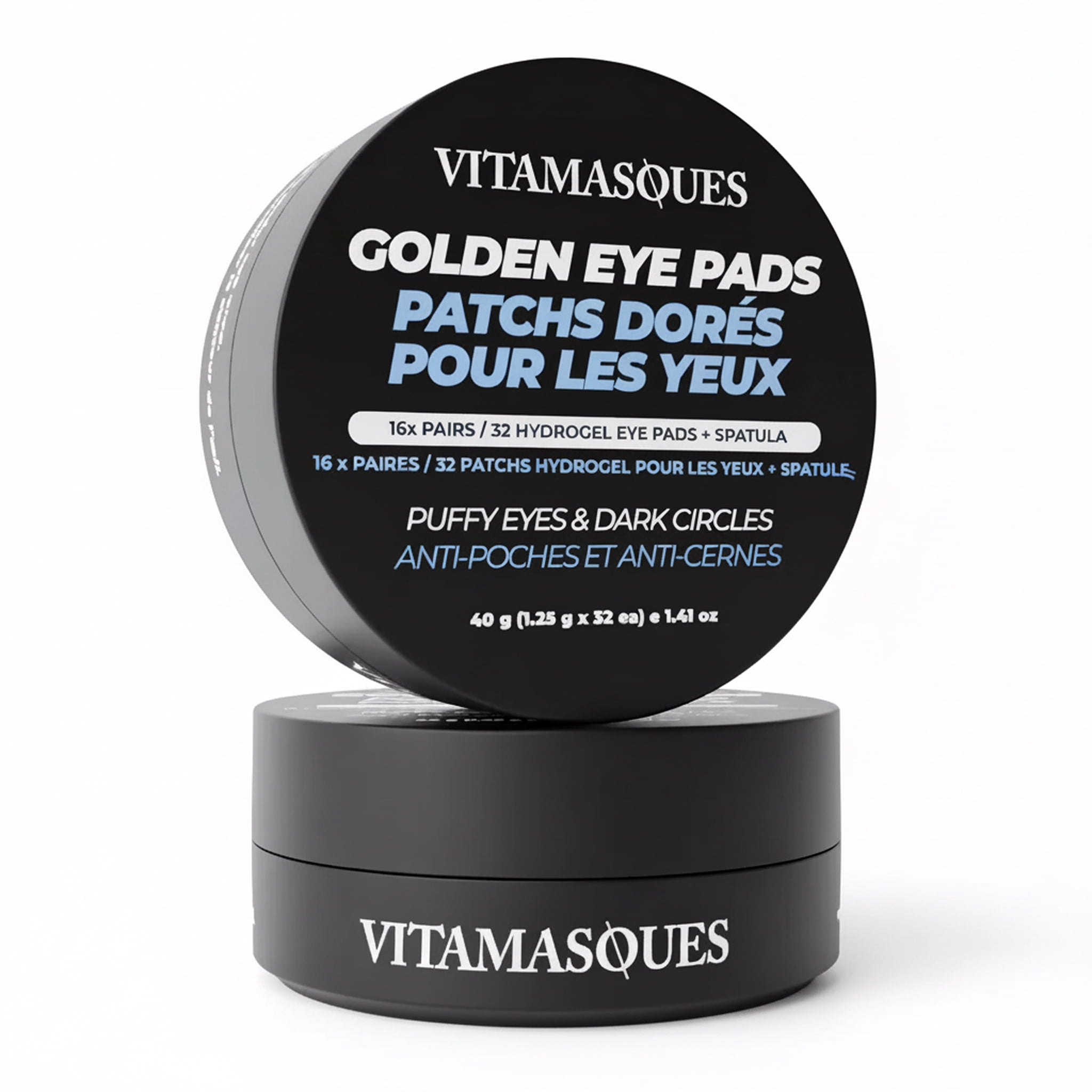 Vitamasques Dark Circle & De-Puff Golden Hydrogel Eye Pads Jar - 16 Pairs