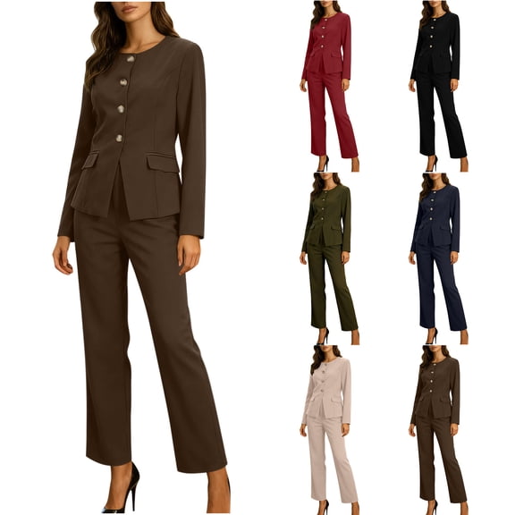 purcolt Womens Suits 2 Piece Set Dressy Casual Business Single Breasted Blazer and Dress Pants Professional Work Office Formal Outfit