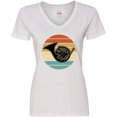thumbnail image 3 of Inktastic French Horn Retro Music Gift Women's V-Neck T-Shirt, 3 of 5