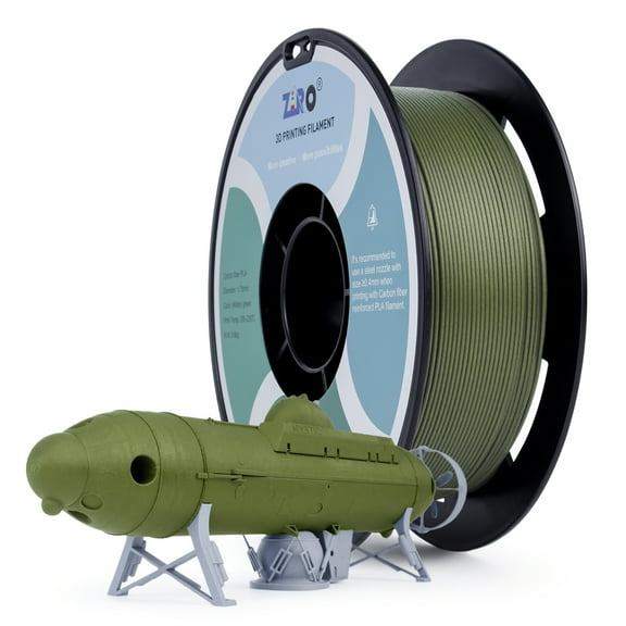 Ziro 3D Carbon-Fiber PLA Filament 1.75mm 800g, Military Green