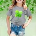 thumbnail image 2 of ChaoLingNeng Girls St. Patrick's Day Shirt Rainbow Short Sleeve Irish Top Round Neck Vacation Tops Sport Toddler Comfortable Green Party Top, 2 of 4