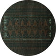 thumbnail image 1 of Ahgly Company Indoor Round Persian Turquoise Blue Traditional Area Rugs, 5' Round, 1 of 4