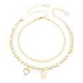 thumbnail image 1 of Uxcell Pulseras de Tobillo Inicial Corazón para Mujeres, Pulseras en Capa con Letra W Baño de Oro de 14K, Cadena de Letras del Alfabeto A-Z con Caja para Regalo de Verano en la Playa, Tono Dorado, 1 of 6