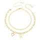thumbnail image 1 of Uxcell Pulseras de Tobillo Inicial Corazón para Mujeres, Pulseras en Capa con Letra W Baño de Oro de 14K, Cadena de Letras del Alfabeto A-Z con Caja para Regalo de Verano en la Playa, Tono Dorado, 1 of 6