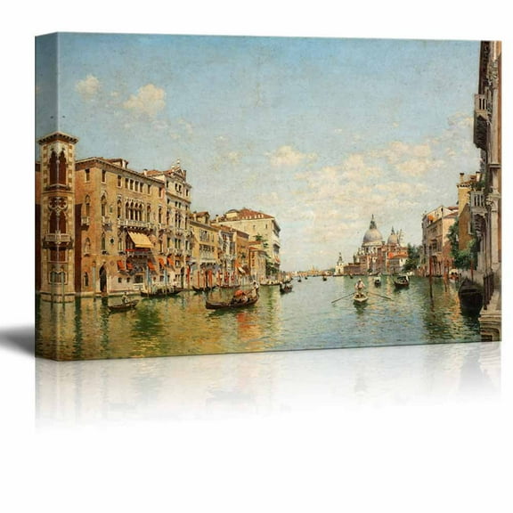wall26 - View of The Grand Canal of Venice by Federico del Campo - Canvas Print Wall Art Famous Painting Reproduction - 12" x 18"