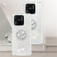 thumbnail image 3 of Glitter Clear Sparkly Bling Xiaomi Redmi 10C Case for Women, Flowing Liquid Quicksand Cover with Diamond Ring Holder Case for Xiaomi Redmi 10C  Colorful, 3 of 7