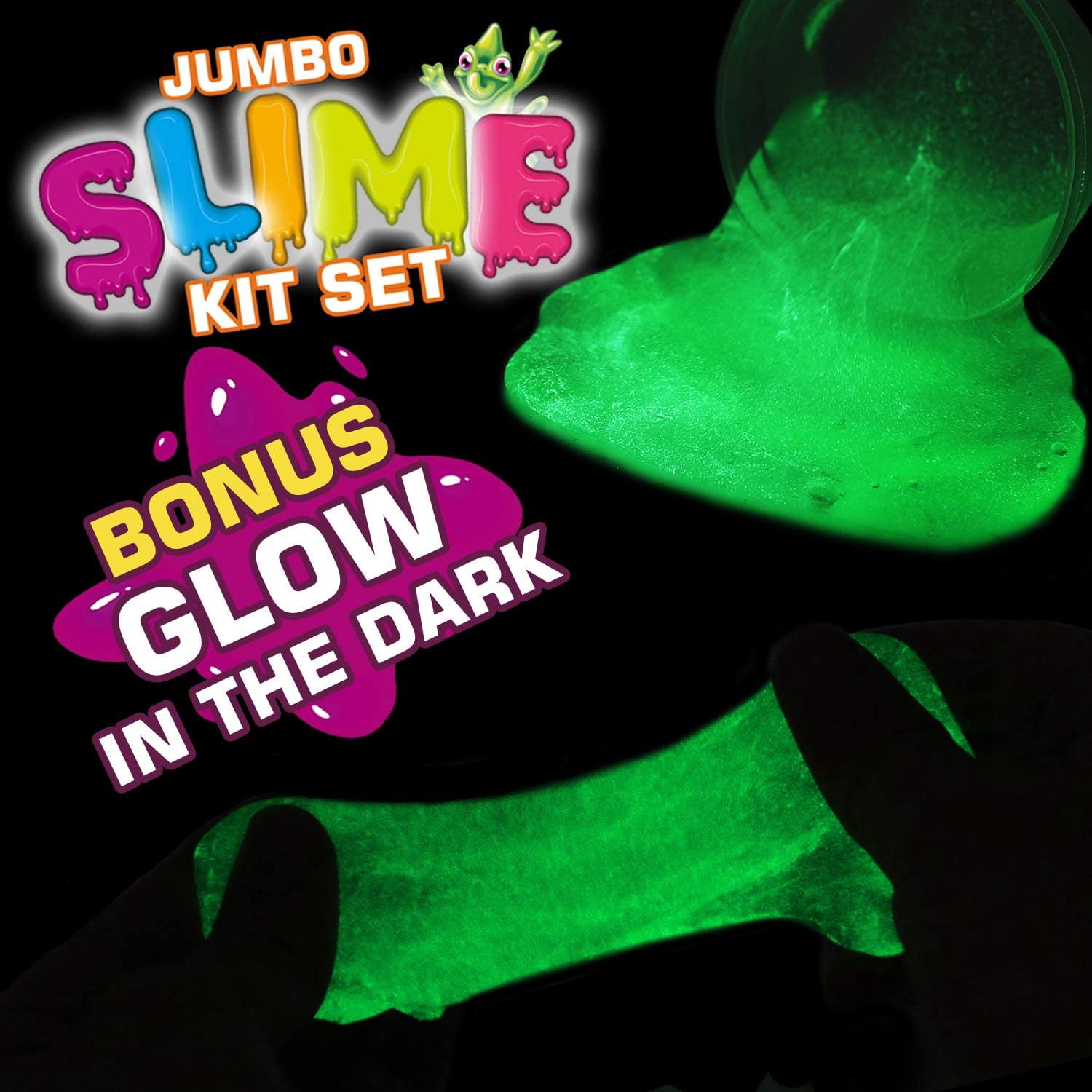 Slime Making Kit, 126-Piece DIY Set With 28 Crystal Slimes, 48 Glitter Bottles, 2 Glow-In-The-Dark Powders, Craft Supplies for Kids Ages 5+