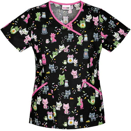 Feline Frenzy Mock Wrap Top