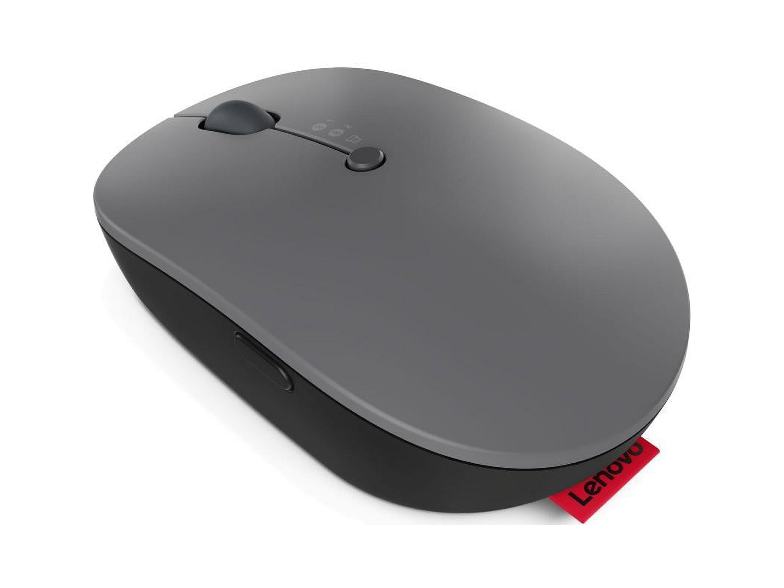 Lenovo Go Wireless Multi-Device Mouse - Wireless Connectivity - USB-C Nano Receiver - Bluetooth 5.0/2.4 GHz Radio Frequency - Blue optical sensor with adjustable DPI - Up to 3-months Battery Life