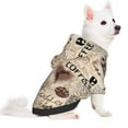 thumbnail image 2 of Fotbe Abstract Coffee Pattern With Letters Sudadera con Estampado para Perros Pequeños – Suéter con Capucha para Mascotas, Tela Suave de Forro Polar con Bolsillo-Small, 2 of 7