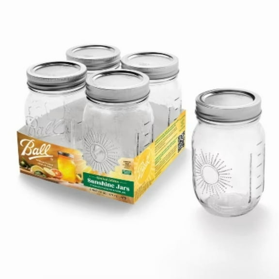 Ball 16oz 4pk Glass Regular Mouth Mason Jar