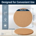 thumbnail image 2 of Mainstays Round Cork Trivet Set, Heat Resistant for Kitchen 7.5" Diameter 2 Pack - Natural, 2 of 10