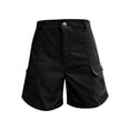thumbnail image 3 of Womens Yoga Shorts Bermuda Cargo Shorts Women Loose Fitting Outdoor Workwear Travel Casual Short Pants with Pockets Black L, 3 of 7
