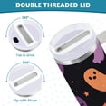 thumbnail image 3 of Yayeee 40oz Stainless Steel Tumbler with Straw and Handle Double-Wall Insulated Travel Water Bottle, Halloween Purple Ghosts, 3 of 8