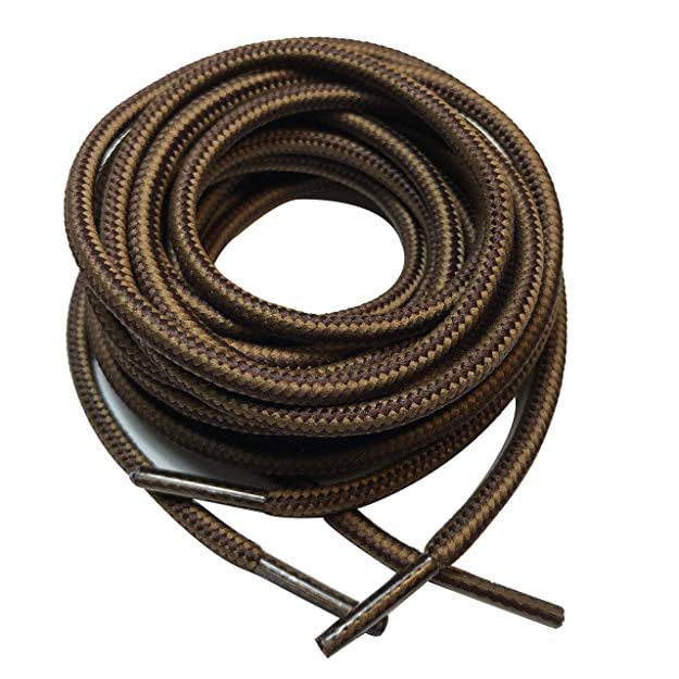 Brown waxed cotton 200 cm 5 mm round Boot Laces sold in 1 and 2 Pair Packs