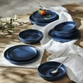 thumbnail image 4 of Stone Lain Macchio 12-Piece Dinnerware Set Stoneware, Blue Matte, 4 of 6