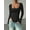 Black, variant on MOYIKO Square Neck Tops for Women Long Sleeve Body Suits Womens Fitted Tight Tops