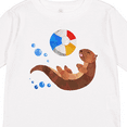 thumbnail image 4 of Inktastic Cute Otter and Beachball Boys or Girls Long Sleeve Toddler T-Shirt, 4 of 5
