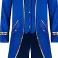 thumbnail image 5 of Elainilye Fashion Mens Jacket Halloween Costume Mid Length Retro Tuxedo Costume Swallow-tailed Coat Vintage Jackets,Blue, 5 of 6