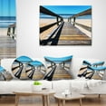 thumbnail image 4 of Designart Long Boardwalk into Blue Seashore - Seashore Throw Pillow - 12x20, 4 of 5