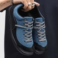 thumbnail image 4 of Men's Blue and Black Outdoor Casual Sneakers, Breathable Comfort Walking Shoes, 4 of 10
