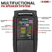 5 Core Party Speaker w Microphone 400W Big Rechargeable Bluetooth Loud PA DJ Karaoke System w Stand