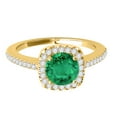 thumbnail image 2 of Mauli Jewels Engagement Rings for Women 1.10 Carat Halo Emerald And Diamond Engagement Wedding Ring 4 prong 14k Solid Yellow Gold, 2 of 6
