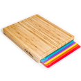 thumbnail image 1 of Set de tablas de cortar para cocina, bambú, con 6 alfombrillas, 43 x 30 cm, 1 of 8